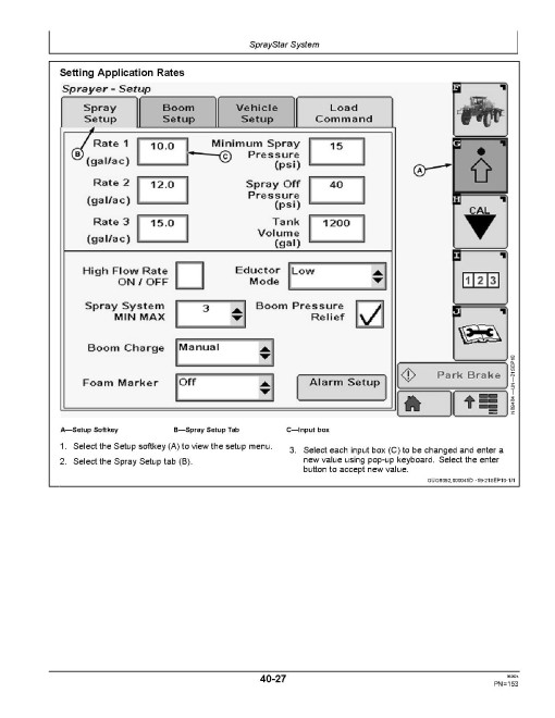 John Deere 4940 Self-Propelled Sprayer/Spreaders (SN: 023001-028000) (North America) Operators Manual (OMN409478)