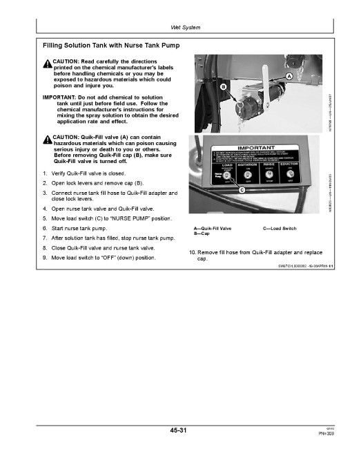 John Deere 4940 Self-Propelled Sprayer/Spreaders (SN: 023001 - 028000) (China) Operators Manual (OMN409594)