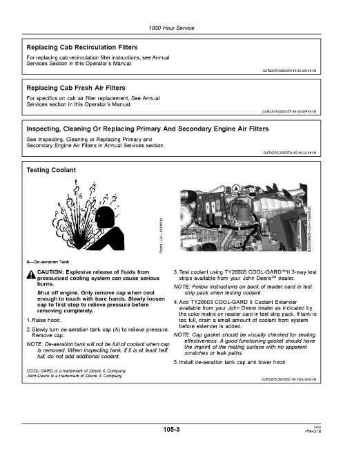 John Deere 8310RT, 8335RT and 8360RT Tracked Tractors (SN: from 907101, Europe) Operators Manual (OMRE346418)