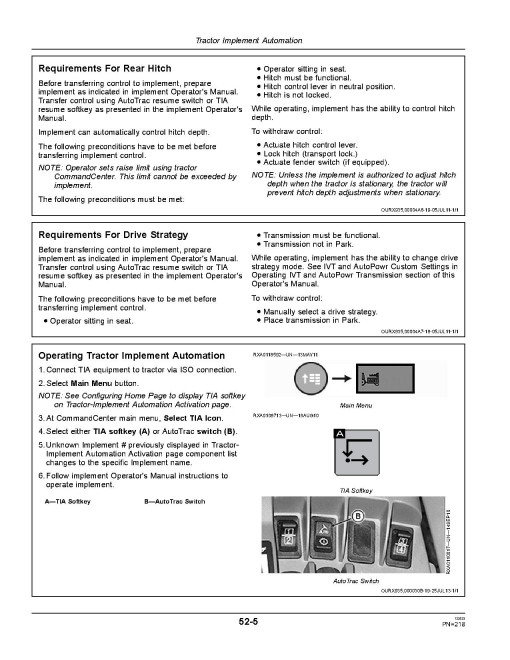 John Deere 8310RT, 8335RT and 8360RT Tracked Tractors (SN: from 907101, Export Edition) Operators Manual (OMRE560331)