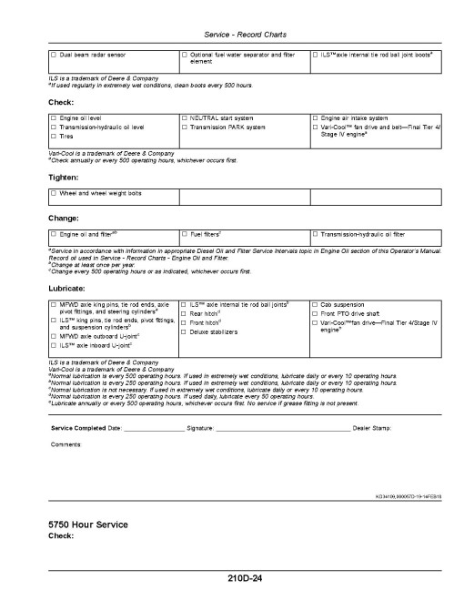 John Deere 8245R, 8270R, 8295R, 8320R, 8345R, 8370R, 8400R Tractors (SN:120001-140000, N.America) Operators Manual (OMRE591501)
