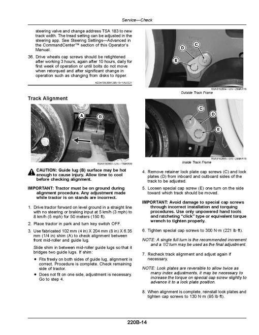 John Deere 8RT 310, 8RT 340, 8RT 370 and 8RT 410 Tracked Tractors (SN: 927001 - 929000, Export) Operators Manual (OMRE593047)