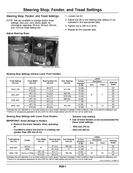 John Deere 8RX 310, 8RX 340, 8RX 370 and 8RX 410 Tracked Tractors (SN: 801001 - 804000, N.America) Operators Manual (OMRE597223)