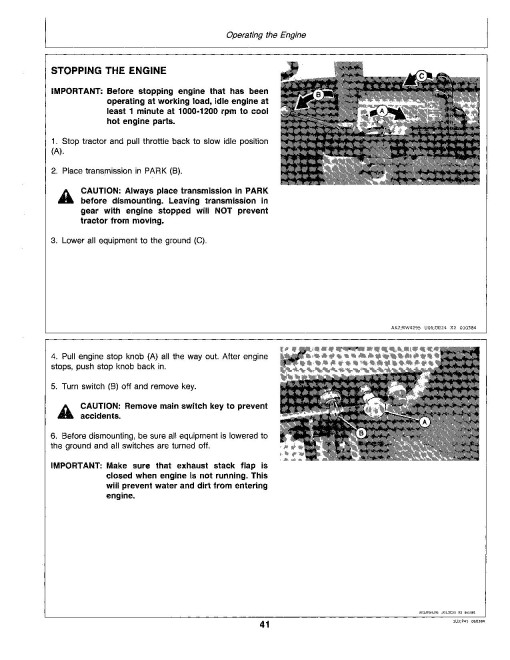 John Deere 8450 (SN: up to 005500) and 8650 (SN: up to 008000) 4WD Articulated Tractors (North America) Operators Manual (OMRW16845)