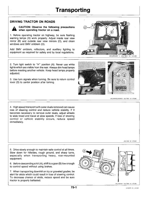 John Deere 8850 4WD Articulated Tractors (SN: from 006501, North America) Operators Manual (OMRW22395)