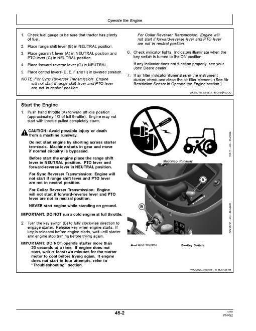 John Deere 3028EN and 3036EN Compact Utility Tractors (Export Edition) Operators Manual (OMSJ47837)
