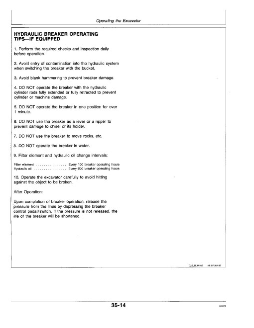 John Deere 790D and 790DLC Crawler Excavators Operators Manual (OMT116712)