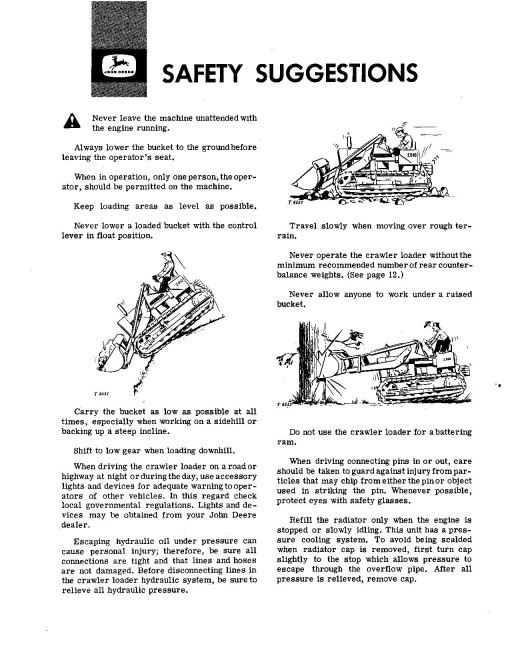 John Deere 2010 Crawler Loaders (SN: up to 42000) Operators Manual (OMT14694)