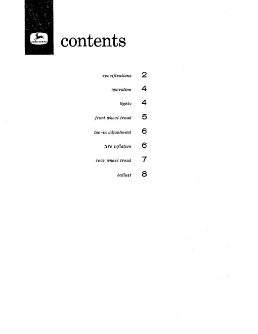 John Deere 1010 O Grove and Orchand Tractors (SN: up to 031000) (North America) Operators Manual (OMT17419T)