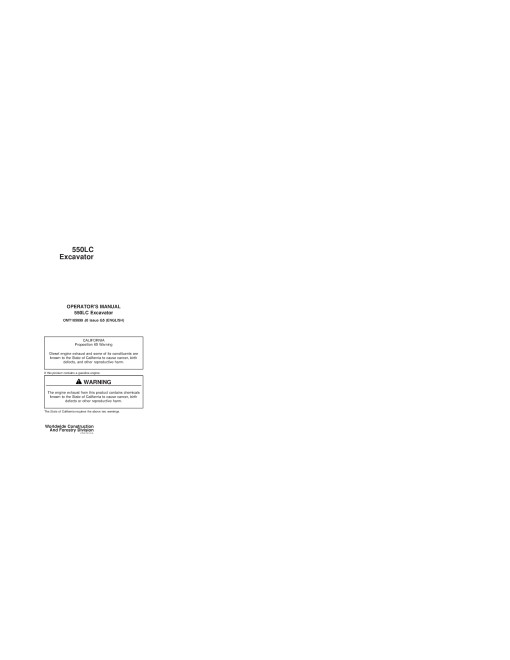 John Deere 550LC Crawler Excavators Operators Manual (OMT185899)