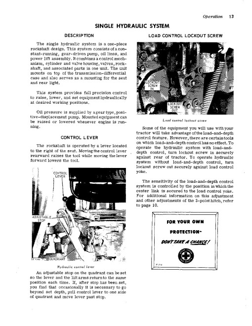 John Deere 1010 Wheel Tractors (SN: from 031001) (North America) Operators Manual (OMT18594)