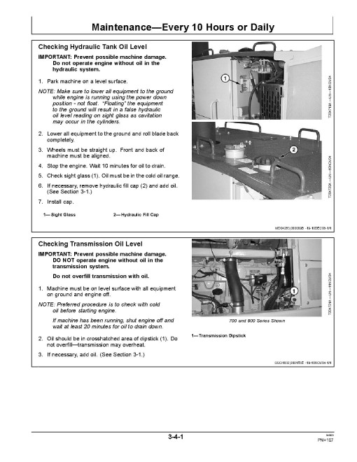 John Deere 670D, 672D, 770D, 772D, 870D and 872D Motor Graders Operators Manual (OMT202890)
