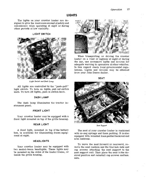 John Deere 450 (JD450) Crawler Loaders Operators Manual (OMT23810)