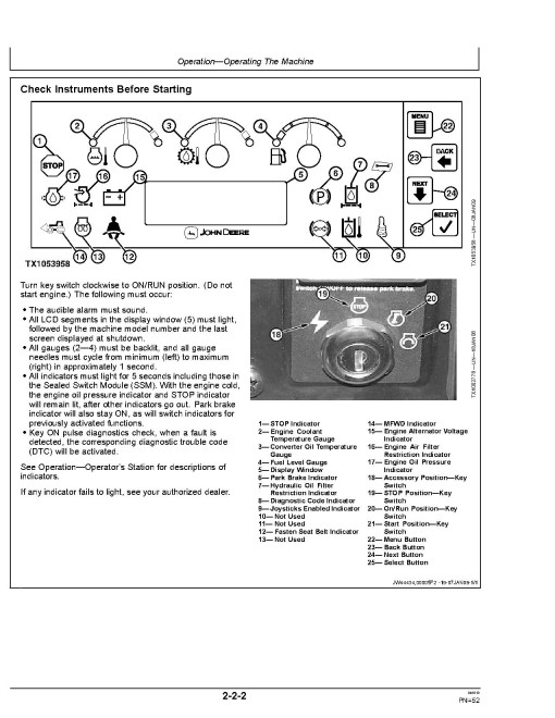 John Deere 325J Backhoe Loaders Operators Manual (OMT255172)