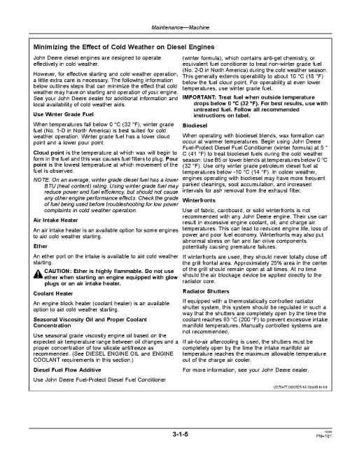 John Deere 670G, 670GP, 672G and 672GP Motor Graders w.6090HDW16, engine (SN: from 634380) Operators Manual (OMT262270)
