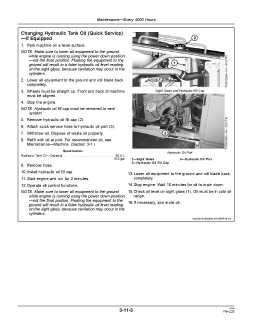 John Deere 770G, 770GP, 772G, 772GP Motor Graders w.6090HDW11, 6090HDW16 engines, (SN.from 634380) Operators Manual (OMT262275)