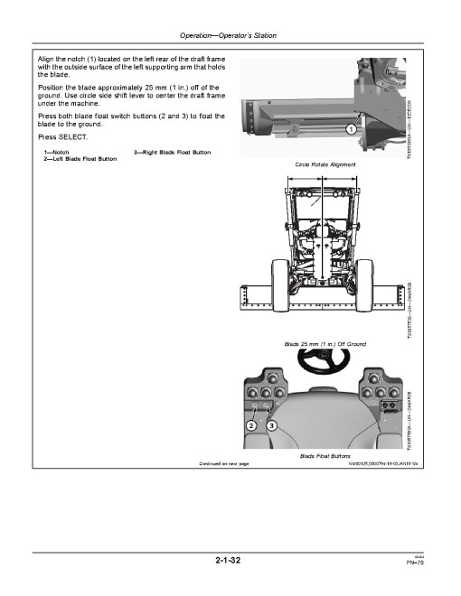 John Deere 770G, 770GP, 772G, 772GP Motor Graders w.6090HDW11, 6090HDW16 engines, (SN.from 634380) Operators Manual (OMT262275)