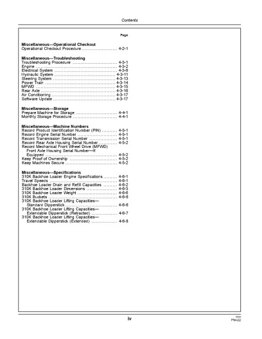 John Deere 310K (PIN from 1T0310KX_ _E 219607) Backhoe Loaders Operators Manual (OMT281948)