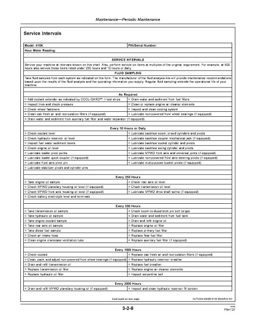 John Deere 410K (SN from C219607, D219607) Backhoe Loaders Operators Manual (OMT305693)