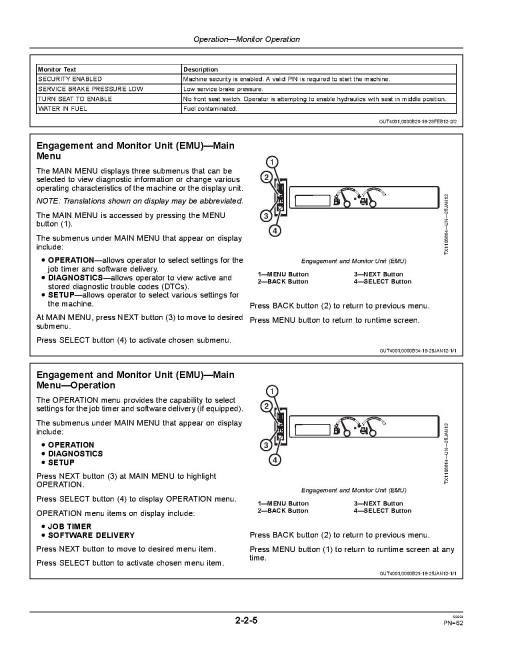 John Deere 310K EP (PIN from 1T0310EK_ _G219607) Backhoe Loaders Operators Manual (OMT305695)