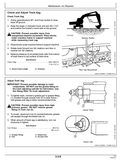 John Deere 245GLC Crawler Excavators (SN: from E600001) Operators Manual (OMT319598)