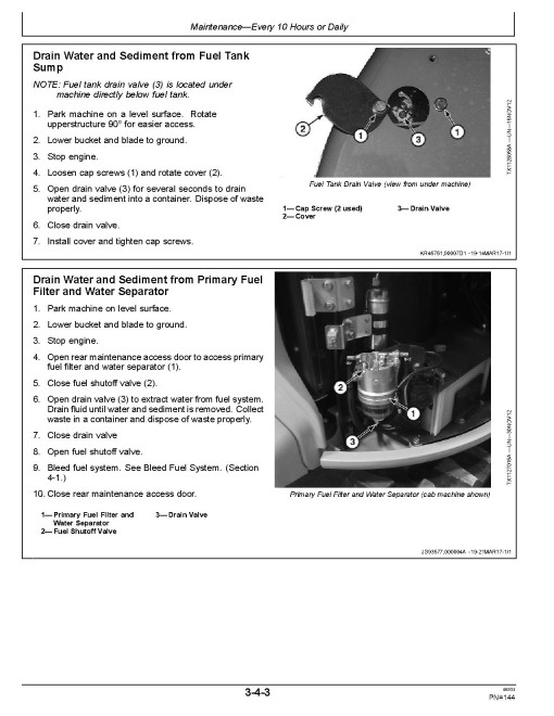 John Deere 60G Compact Excavators (PIN: from 1FF060GX_ _J285001) Operators Manual (OMT333117)