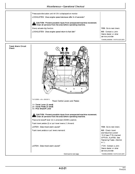 John Deere 60G Compact Excavators (PIN: from 1FF060GX_ _J285001) Operators Manual (OMT333117)