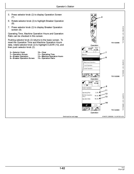 John Deere 470GLC, 670GLC and 870GLC Crawler Excavators (SN. from C047001) Operators Manual (OMT352329)