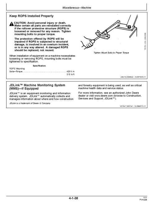 John Deere 310L (SN. from C273920, D273920) Backhoe Loaders Operators Manual (OMT357550X19)