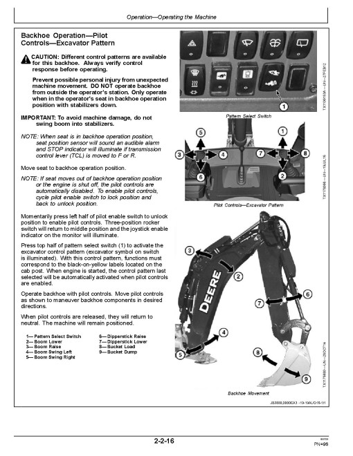 John Deere 310L EP (PIN: 1T0310EL_ _G273920-329327) Backhoe Loaders Operators Manual (OMT357606X19)