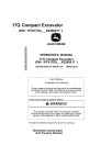John Deere 17G Compact Excavators (PIN: from 1FF017GX_ _K225001) Operators Manual (OMT361076X19)