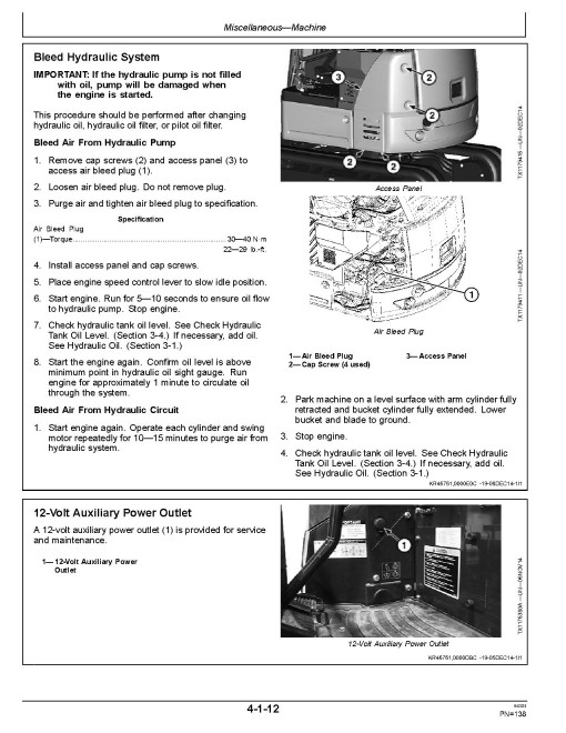 John Deere 17G Compact Excavators (PIN: from 1FF017GX_ _K225001) Operators Manual (OMT361076X19)