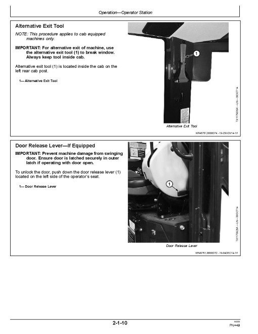 John Deere 26G Compact Excavators (PIN: from 1FF026GX_ _K260001) Operators Manual (OMT361084X19)