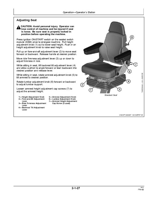 John Deere 870G, 870GP, 872G and 872GP Motor Graders (SN: F678818-680877) Operators Manual (OMT363021X19)