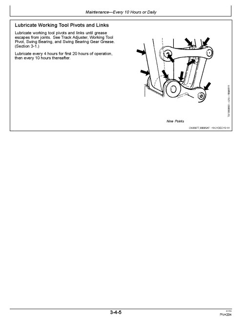 John Deere 470GLC Crawler Excavators (SN. from F235001) Operators Manual (OMT377205X19)