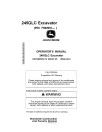 John Deere 245GLC Crawler Excavators (SN: from F800001) Operators Manual (OMT382335X19)
