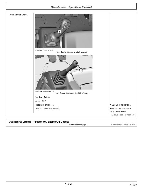 John Deere E210, E210LC and E230LC Crawler Excavators (Gen B, SN. from C000001, D00001) Operators Manual (OMT384117X19)
