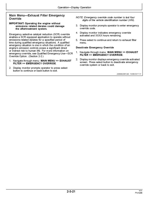 John Deere 620G, 620GP, 622G and 622GP Motor Graders (SN. from F680878, L700954) Operators Manual (OMT390947X19)