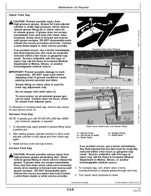 John Deere 700J-II Crawler Dozers (PIN: from 1BZ700JA_ _D000001) Operators Manual (OMT392867X19)