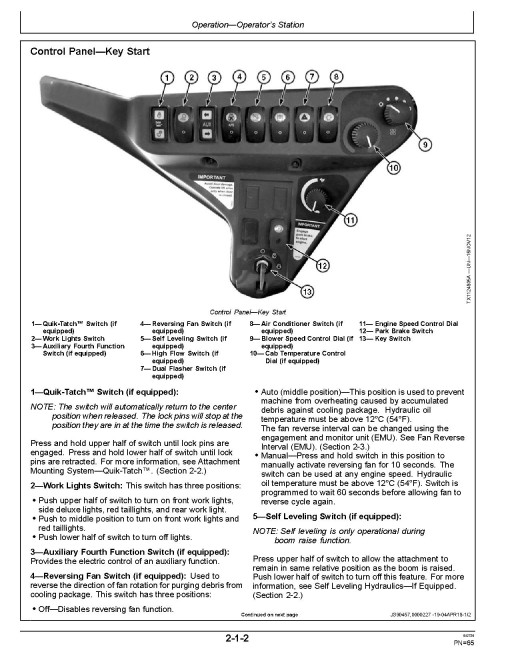 John Deere 325G Compact Track Loaders (SN: from J328658) Operators Manual (OMT396974X19)