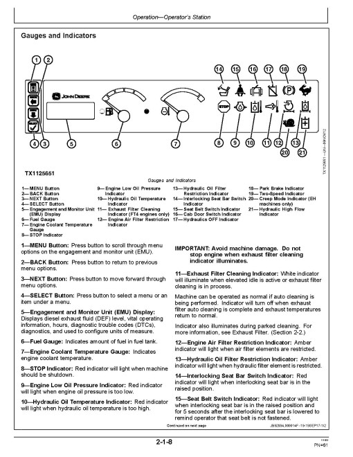 John Deere 325G Compact Track Loaders (SN: from G328658) Operators Manual (OMT396975X19)