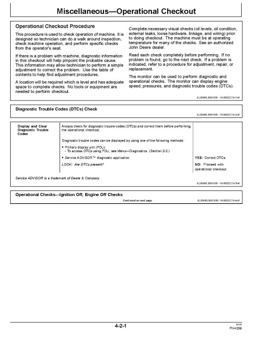John Deere E380LC and E400LC Crawler Excavators (SN. from C000001, D000001) Operators Manual (OMT401464X19)