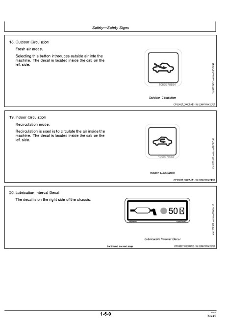 John Deere E60 and E68 (SN: from D016000) Crawler Excavators Operators Manual (OMT425610X19)