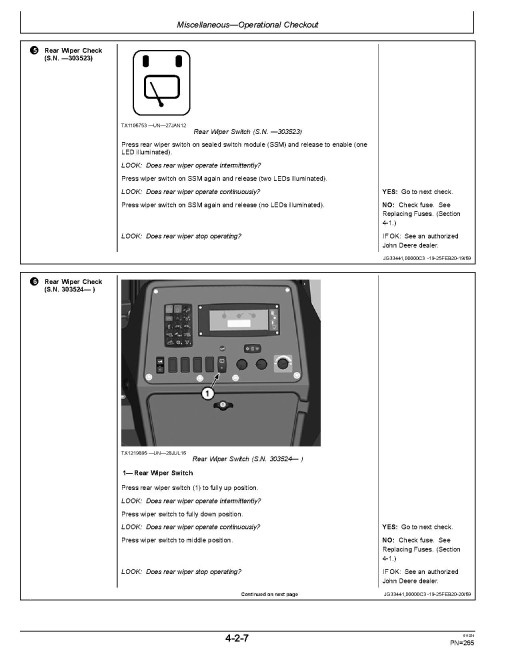 John Deere 315SL (PIN: 1JZ315SL_ _C005000-005107); 325SL (PIN: 1JZ325SL_ _C005000-005107) Backhoe Loaders Operators Manual (OMT426264X19)