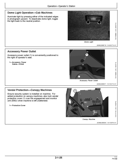 John Deere 315SL (PIN: 1JZ315SL_ _C005000-005107); 325SL (PIN: 1JZ325SL_ _C005000-005107) Backhoe Loaders Operators Manual (OMT426264X19)