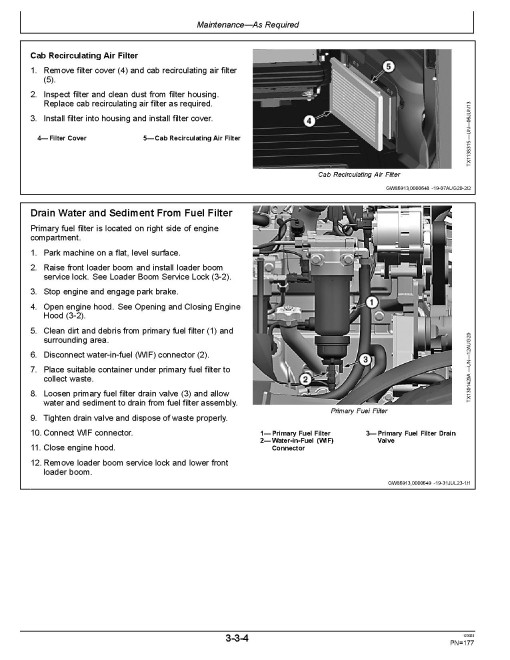 John Deere 315SL (PIN from 1T0315SL_ _F390996) Backhoe Loaders Operators Manual (OMT426489X19)