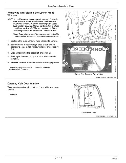 John Deere 200G Crawler Excavators (PIN: from 1F9200GX_ _D020101) Operators Manual (OMT429492X19)