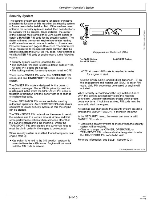 John Deere 310L (PIN from 1T0310LX_ _C390996) Backhoe Loaders Operators Manual (OMT446049X019)
