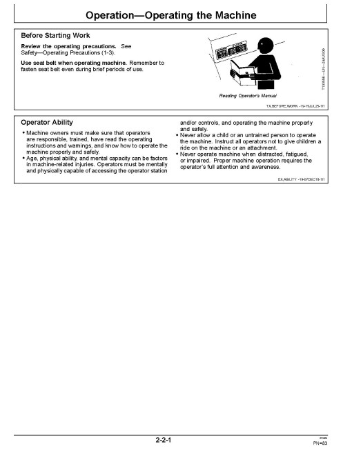 John Deere 1050 P Crawler Dozers (SN: from FX07442) Operators Manual (OMT466981X019)