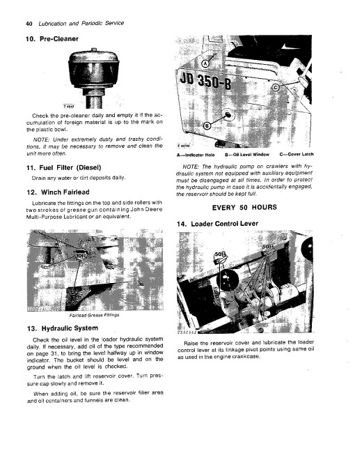 John Deere 350B Crawler Dozers, 350B Crawler Loaders and 350B Crawler Tractors set of Operators Manuals (OMT46859)